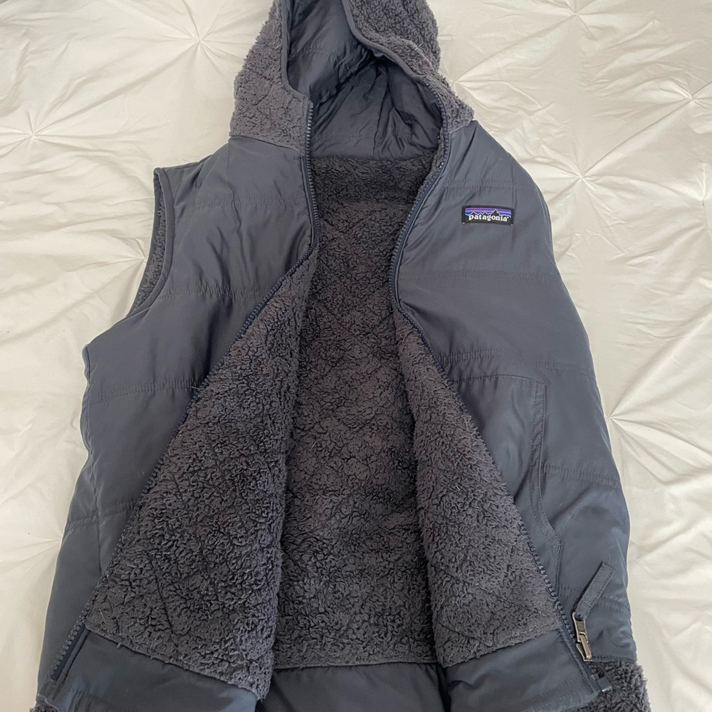 Patagonia Gray-blue Hooded Vest